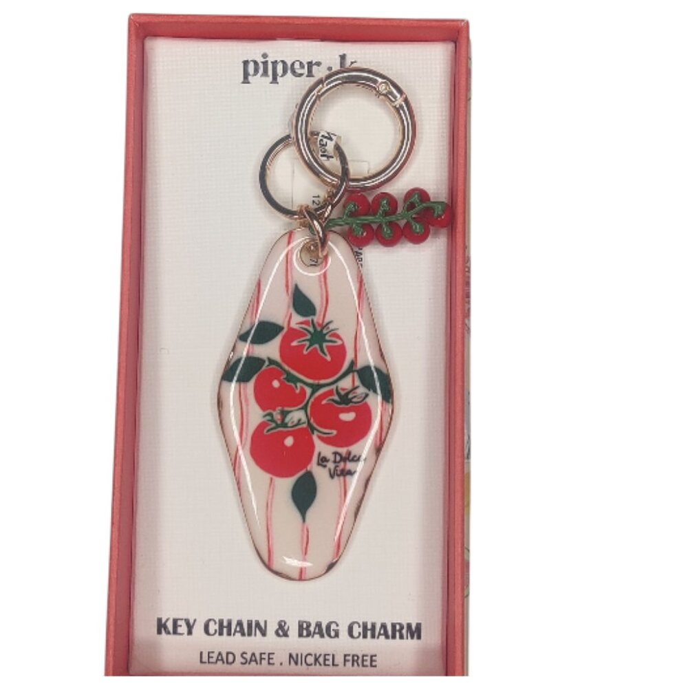 Piper K Tomato Bag Charm Keychain